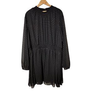 Torrid Women's Plus Size 4X Black Long Sleeve Chiffon Wedding Dress